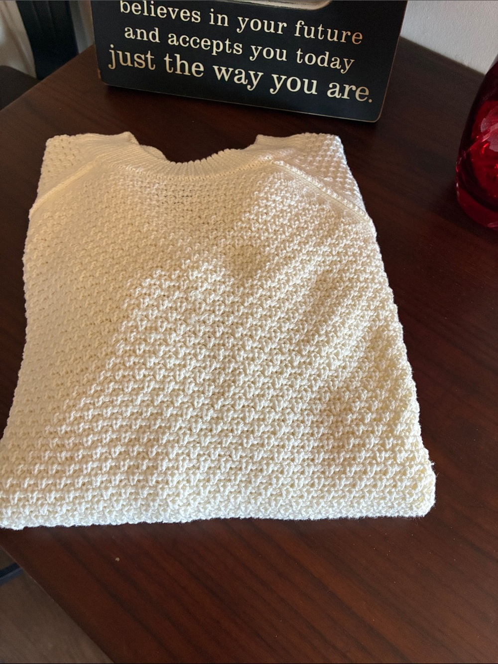 Gap Women’s Cream Knit Crewneck Sweater - Classic Everyday Pullover M - Picture 10 of 10